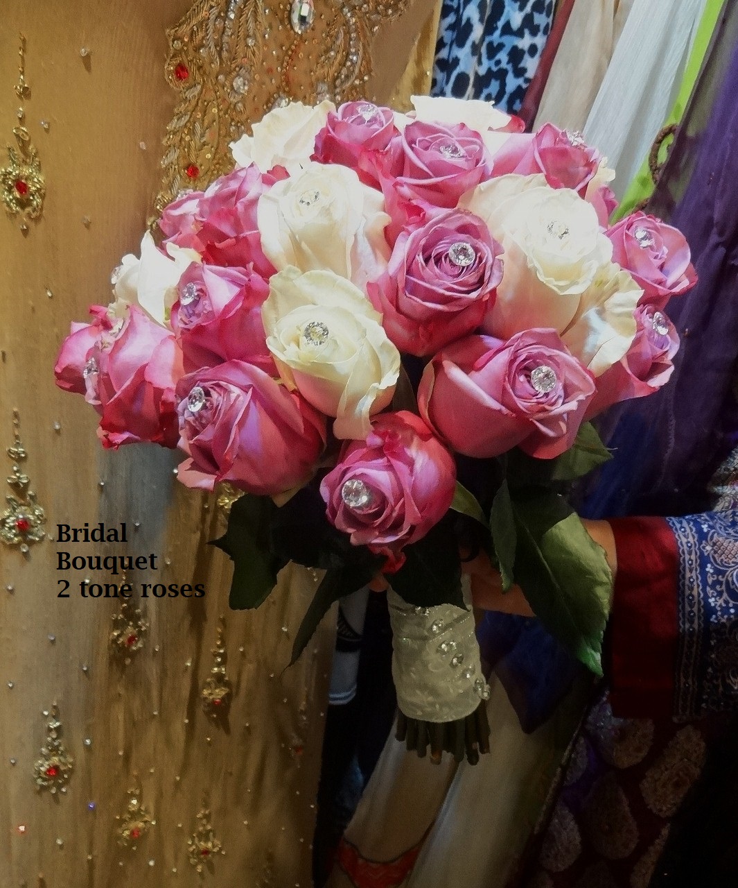 $125  Bridal Bouquet 2 tone roses                                                                        
