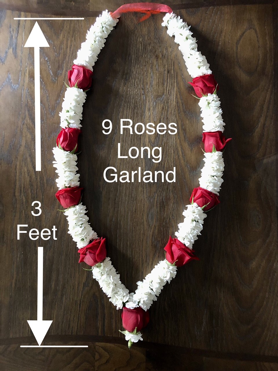 $120 -  9 Roses LONG Garland  