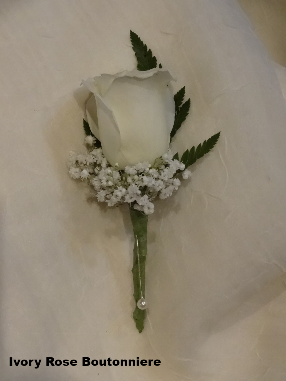 Ivory Rose Boutonniere $8                    